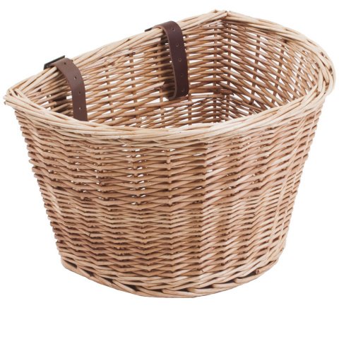 Basket wicker, D shape with straps