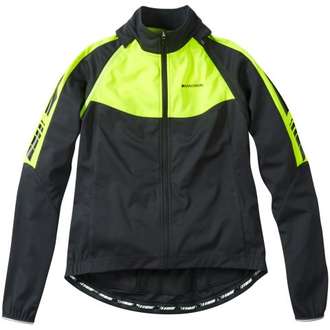 Sportive women's convertible softshell jacket, black / hi-viz yellow size 8