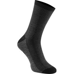 Assynt merino long sock, black herringbone small 36-39